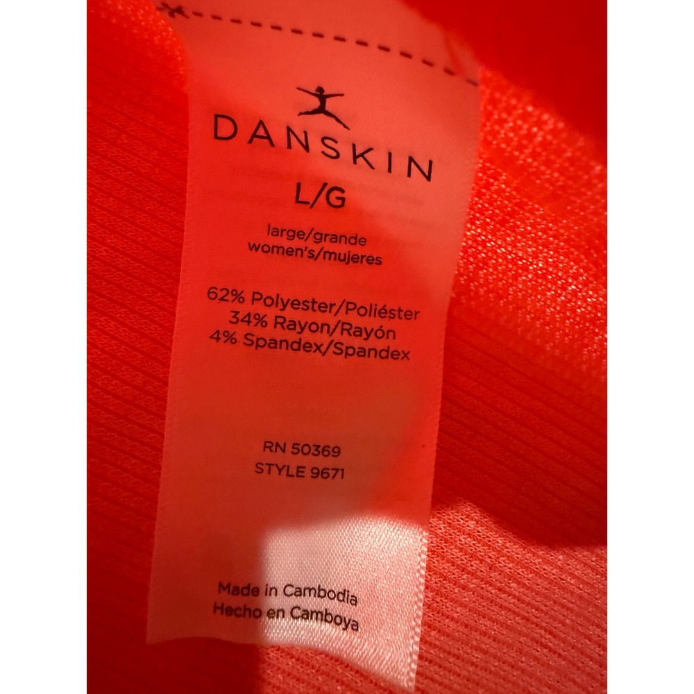 Danskin Ribbed Racerback Tank Top 2 Pack Coral Orange Lavender Purple Large 9671 - Picture 4 of 6